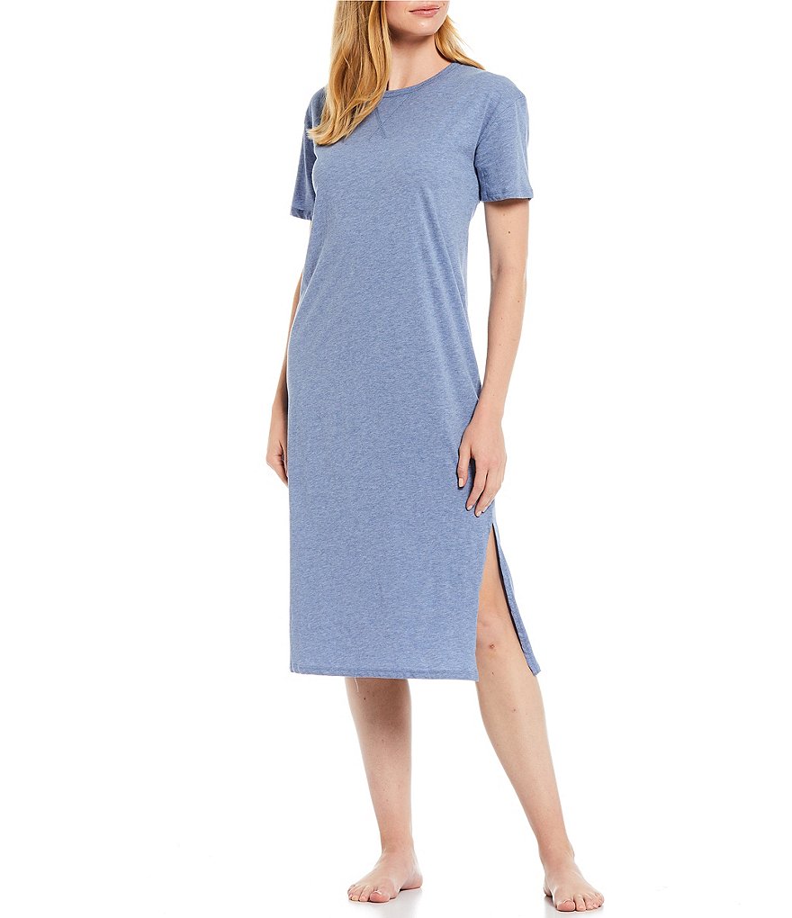 Miss Elaine Plus Cottonessa Floral Print Knit Long Nightgown