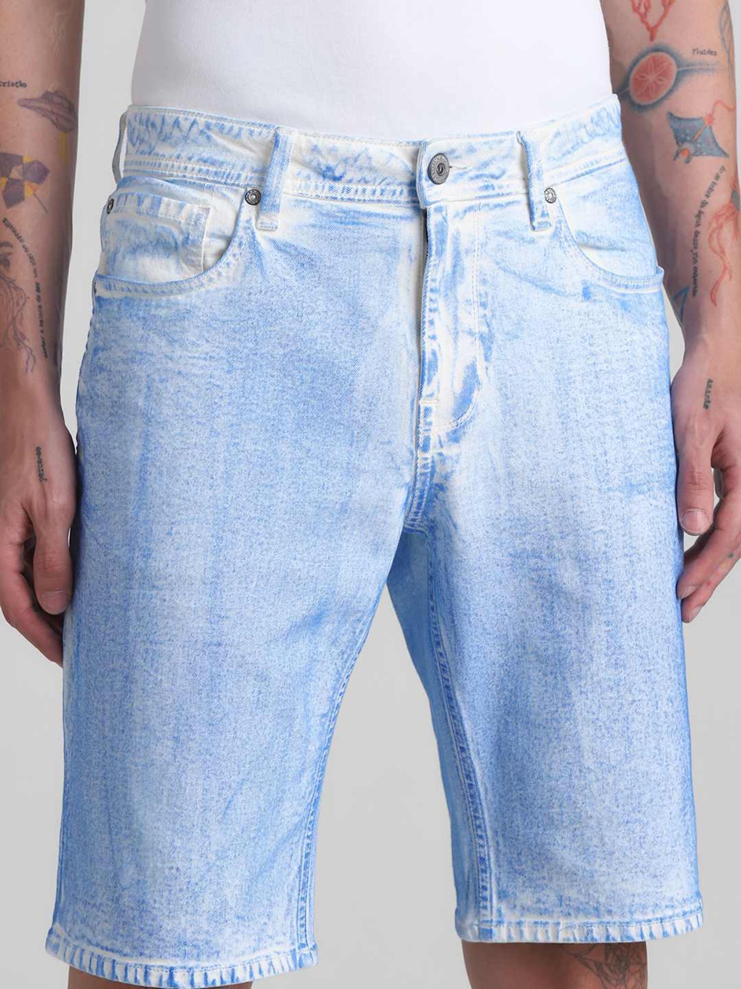 Jack & Jones Denim Cotton Regular Fit Printed Shorts