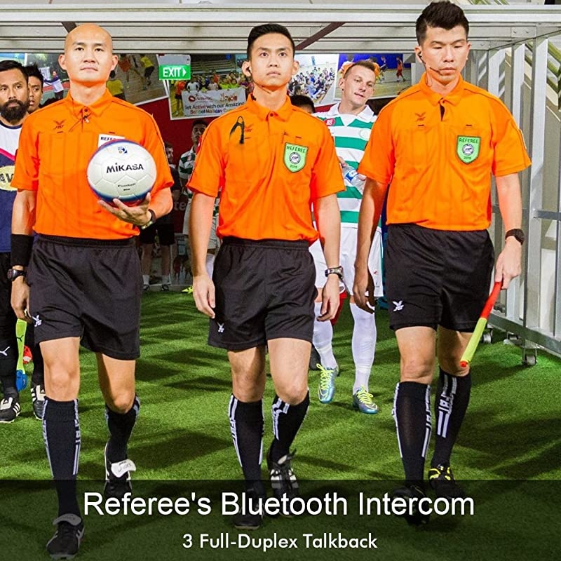 Professional Football Referee V6C Intercom 850mAh Motorcycle Snowmobile Full Duplex 1200M Wireless BT Intercom Interphone Earpiece with Referees Headset and Armband