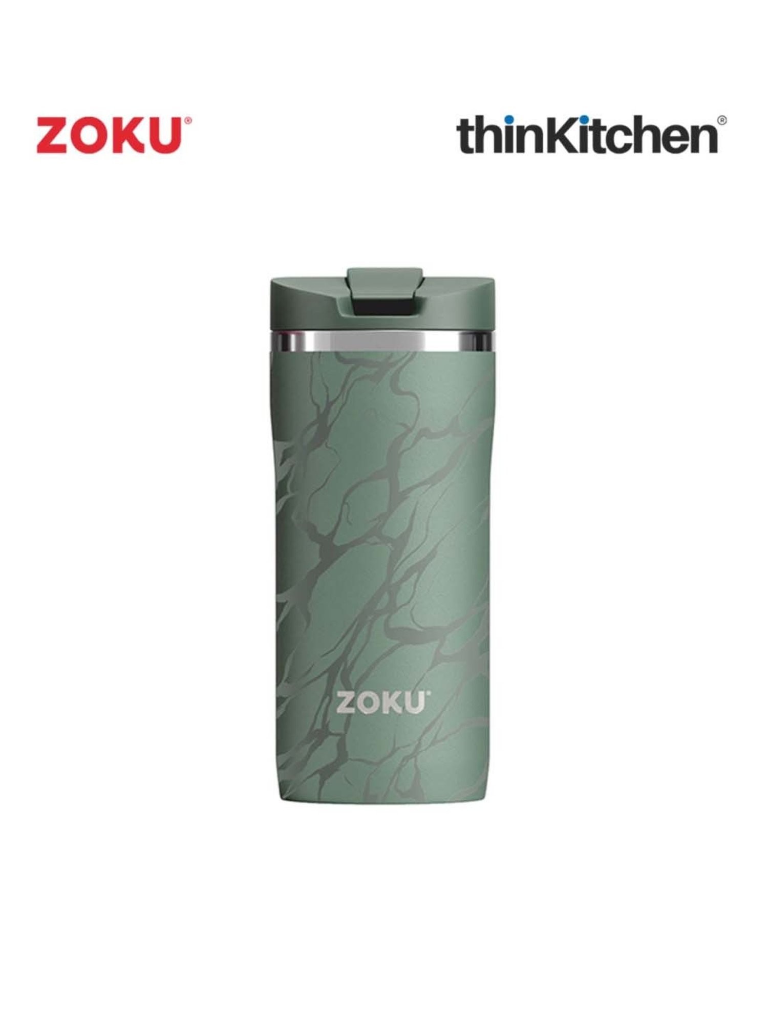 Zoku Green Stainless Steel Marble Travel Mug (0.355 L)