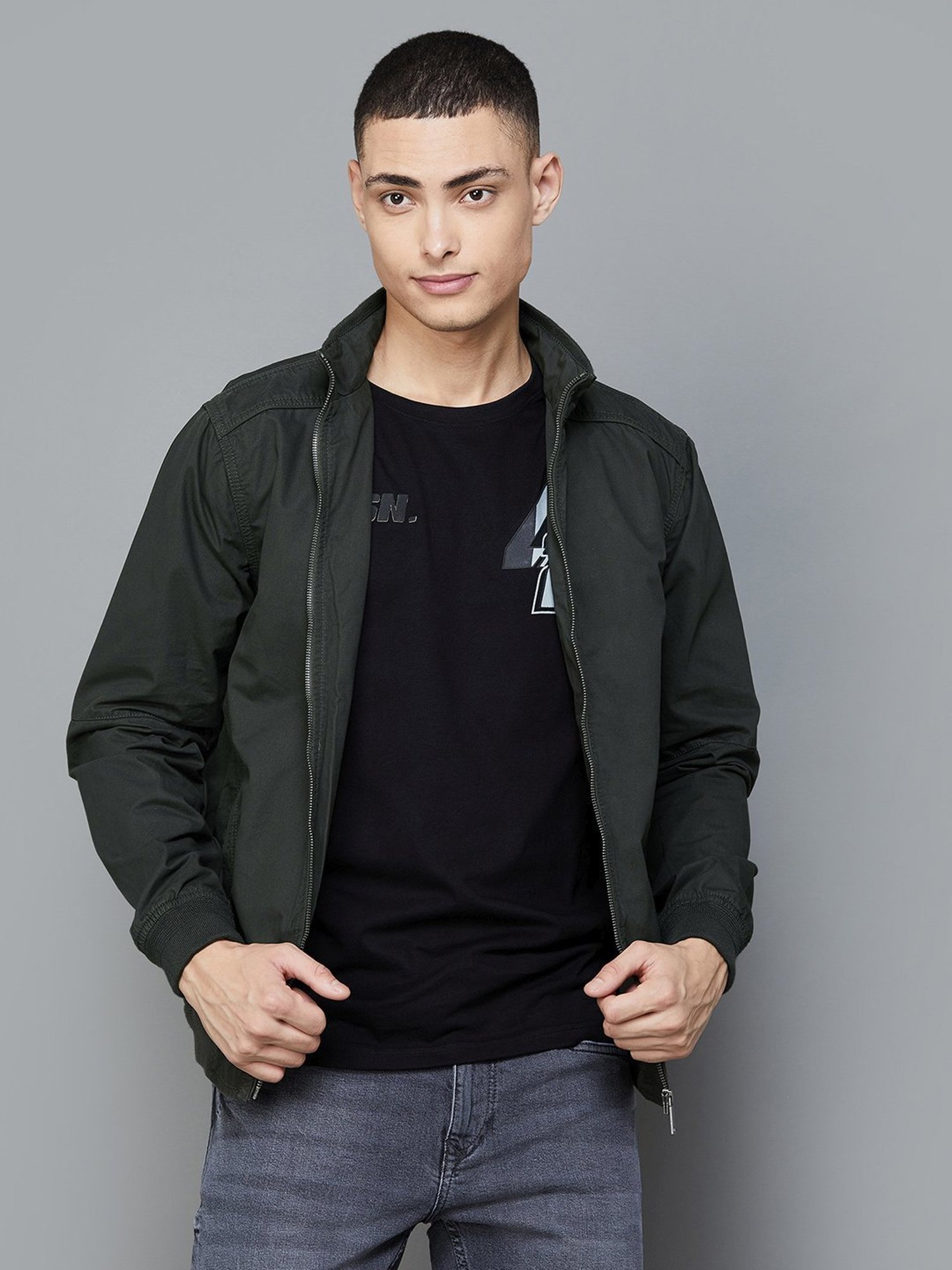 BOSSINI Olive Cotton Regular Fit Jacket