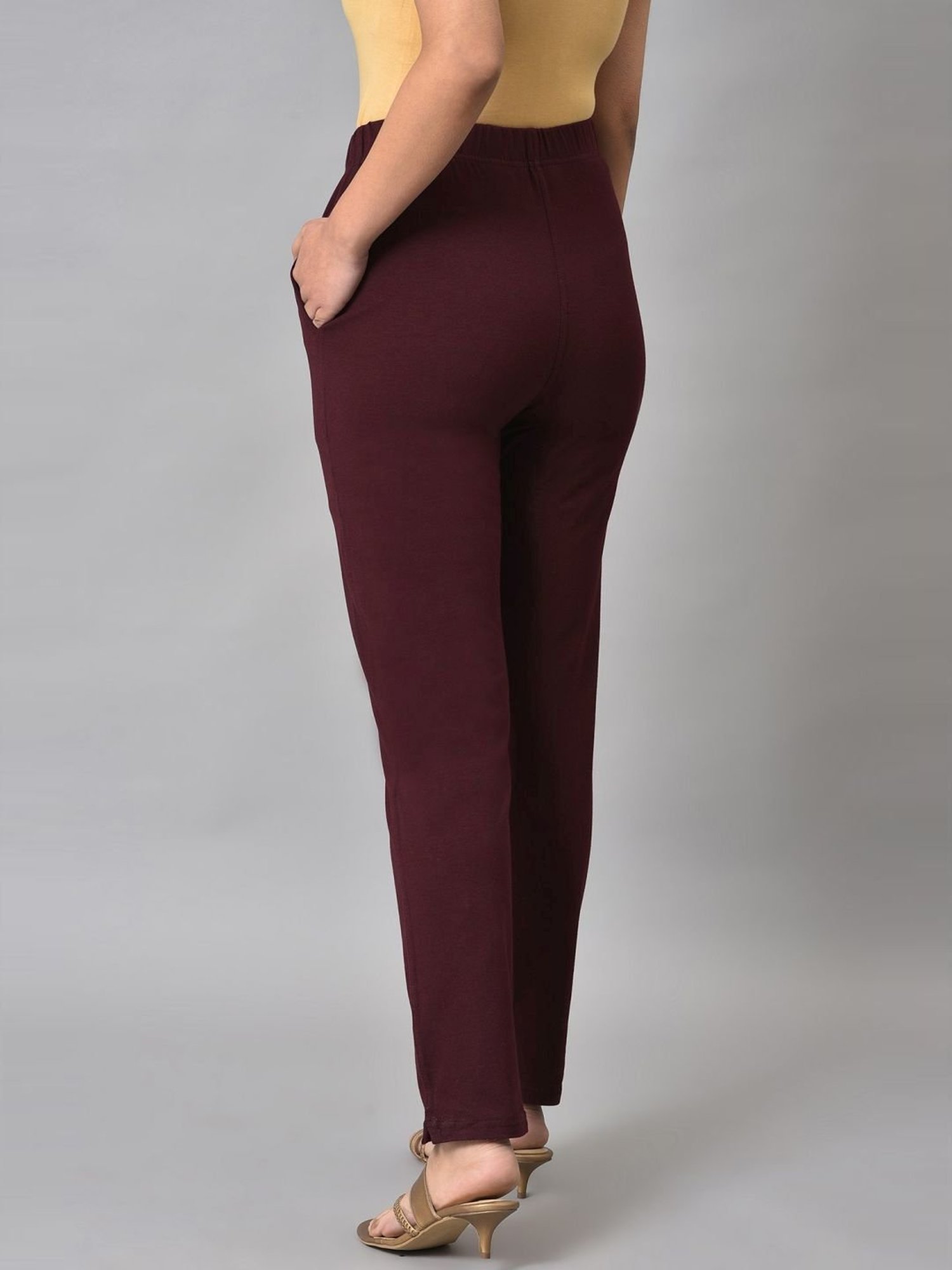 Elleven from Aurelia Maroon Regular Fit Pants