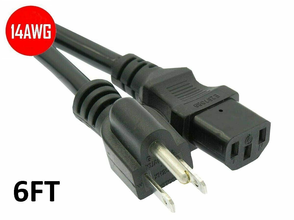 1FT 3 6 10 15 25 Ft 14awg Premium 5-15P to C13 15A PC Power Cord Computer Cable