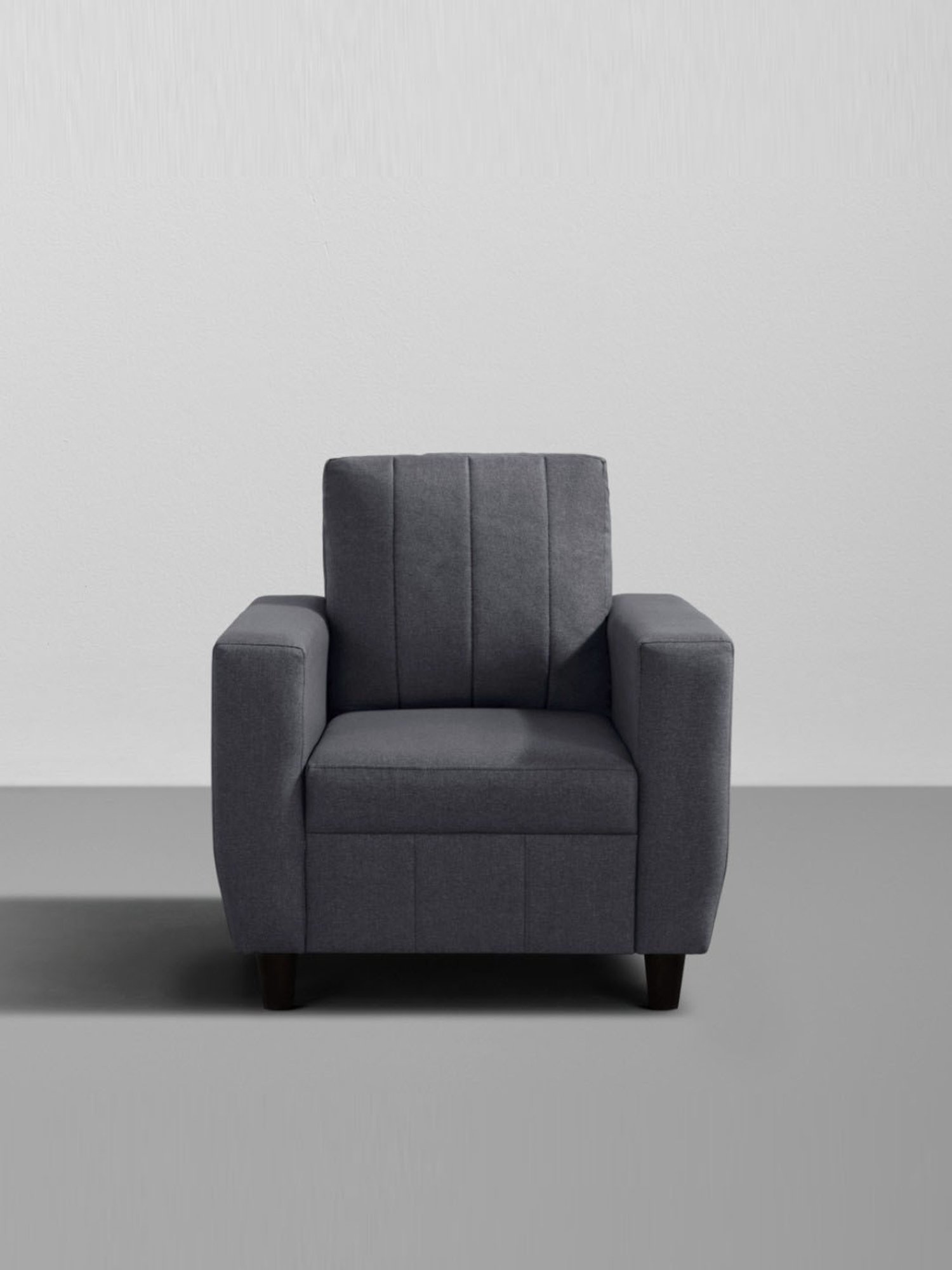 Sleepyhead Bae Stone Grey Fabric 1 Seater Sofa