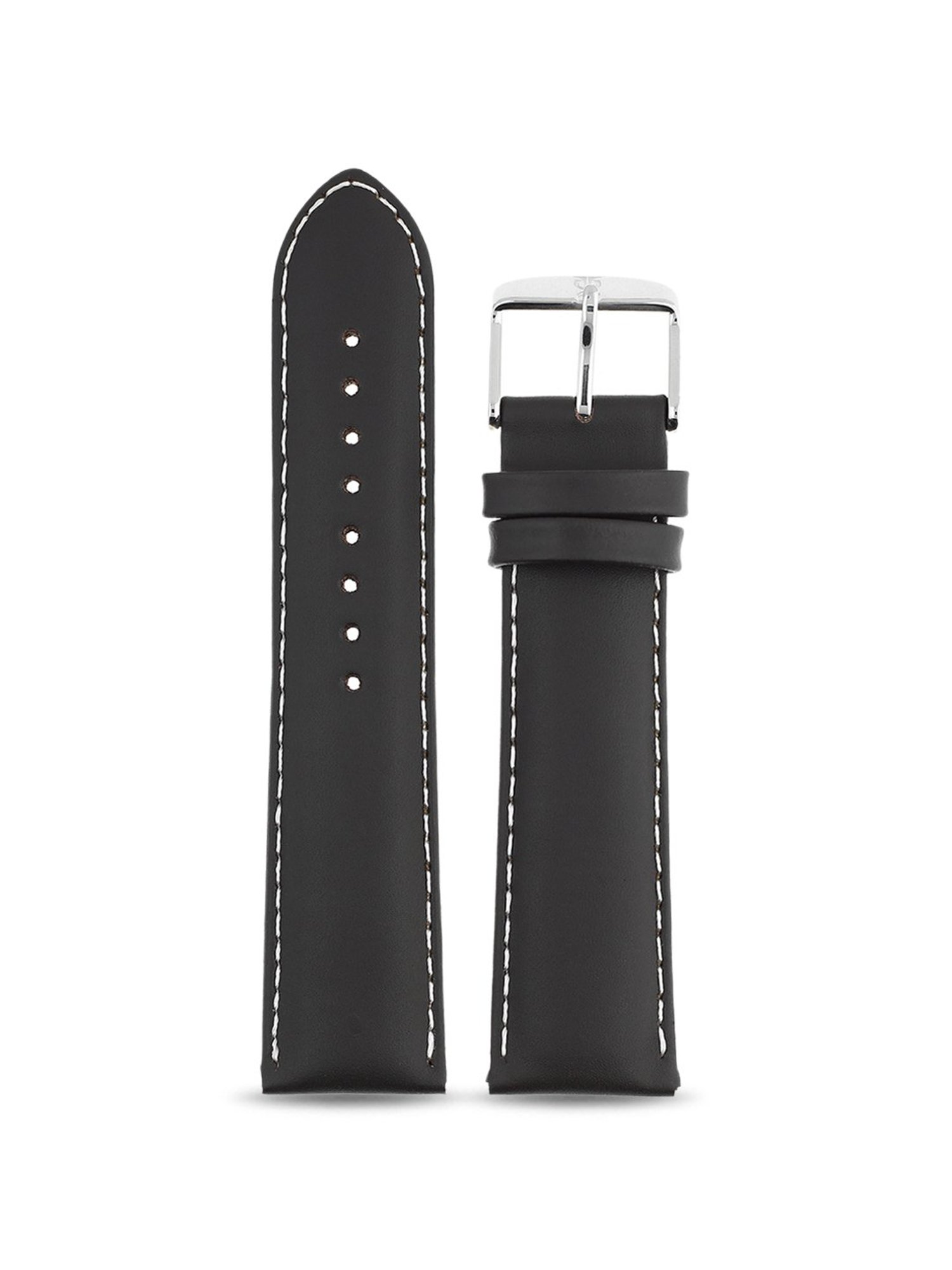 22MM BLACK Titan Genuine Leather Strap for MEN