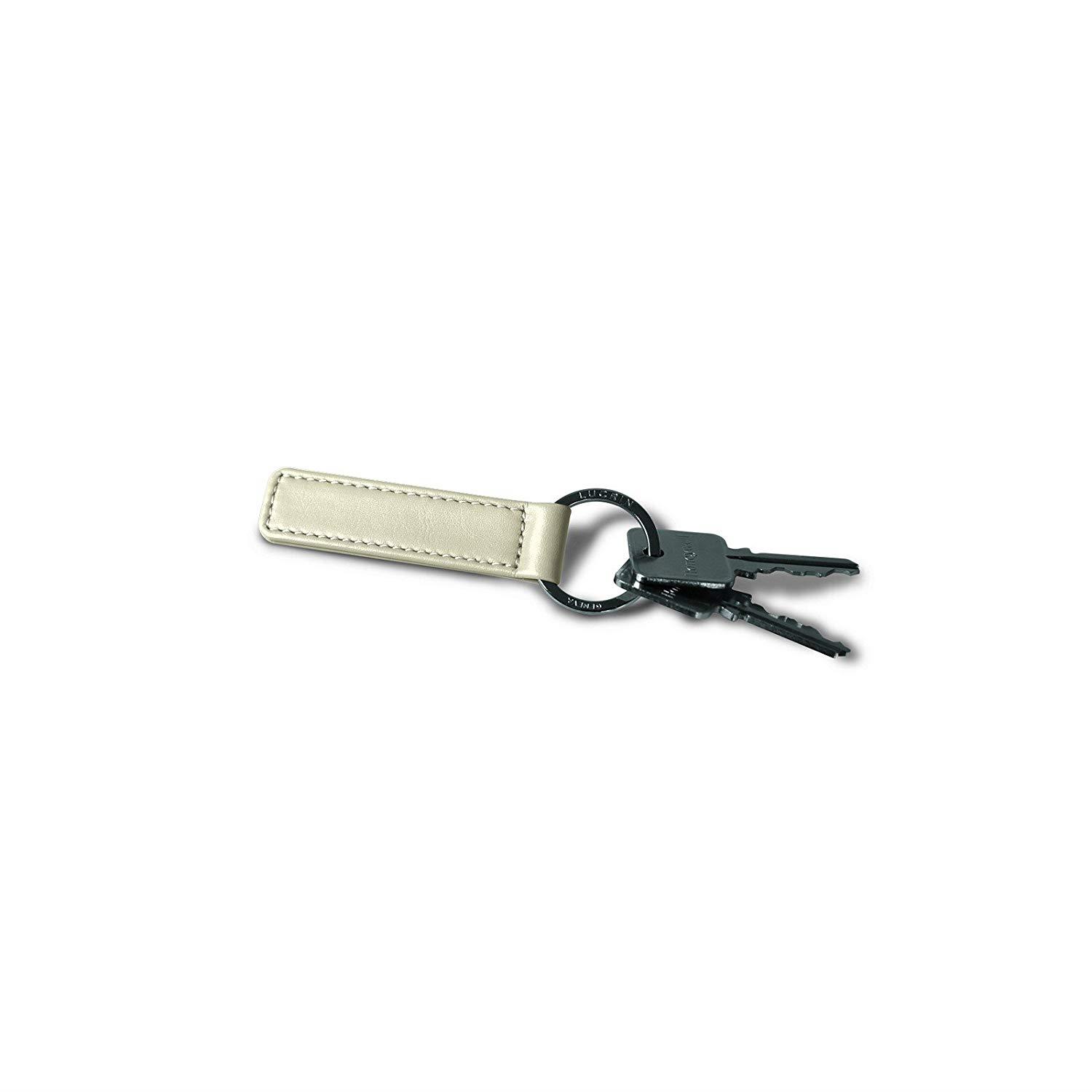 Lucrin - Flat rectangular key ring - Off-White - Smooth Leather