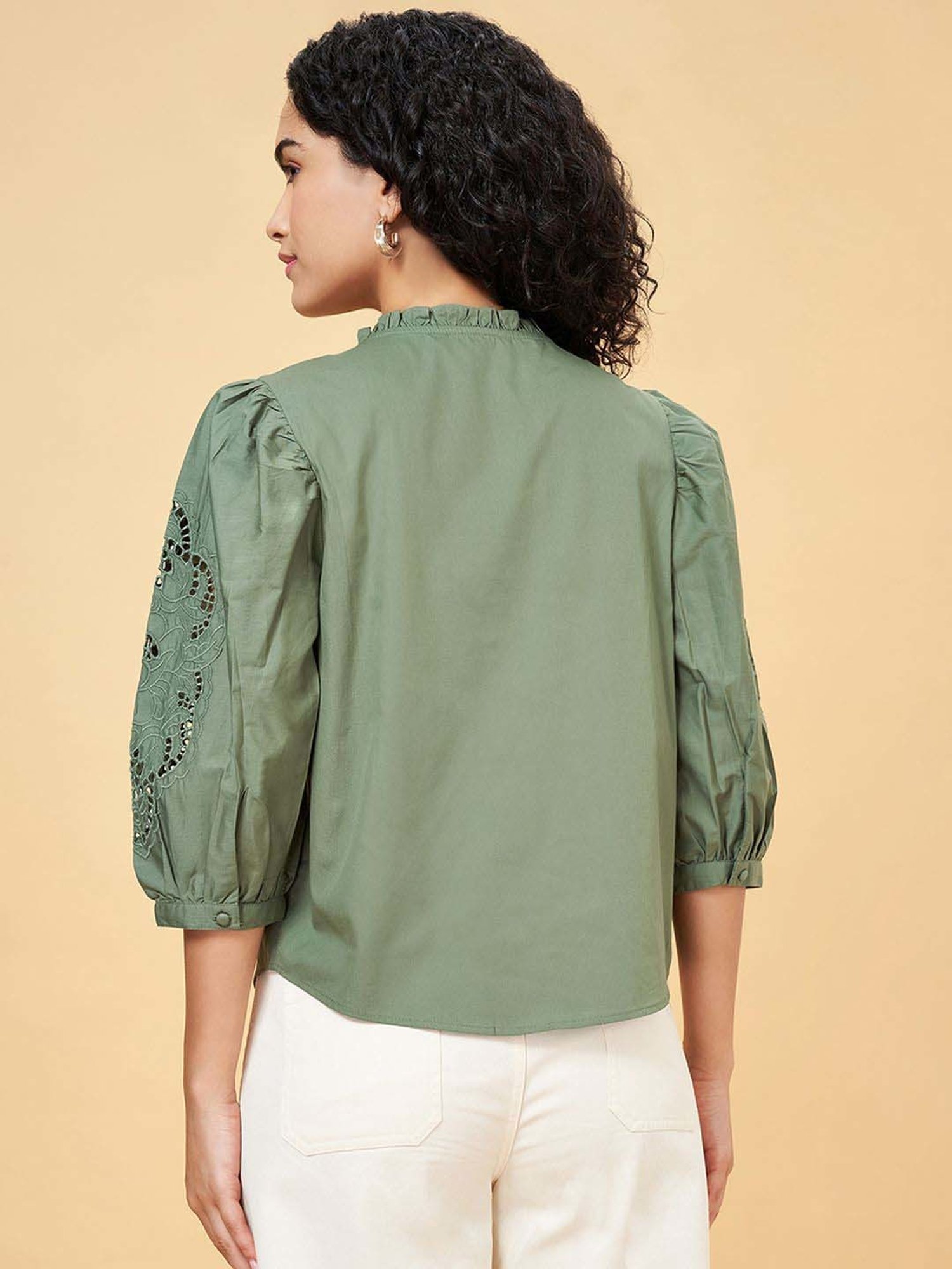 Honey by Pantaloons Duck Green Cotton Top