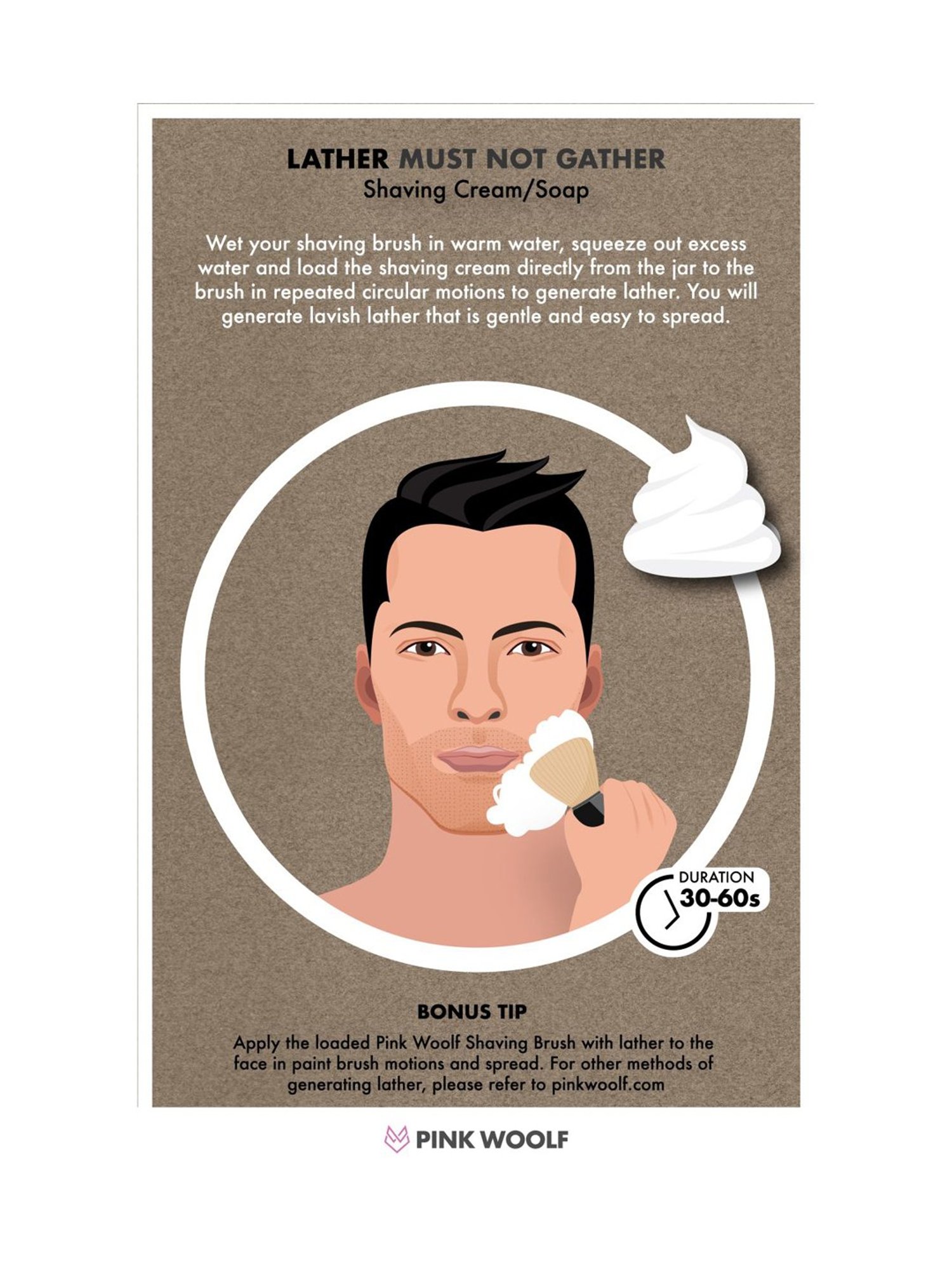 Pink Woolf Boar Hair Shaving Brush & Natural Shaving Soap Combo Oceanic Blue