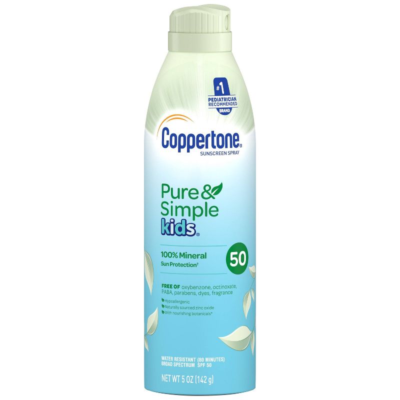 Coppertone Pure & Simple Kid's Sunscreen Spray - SPF 50 - 5oz