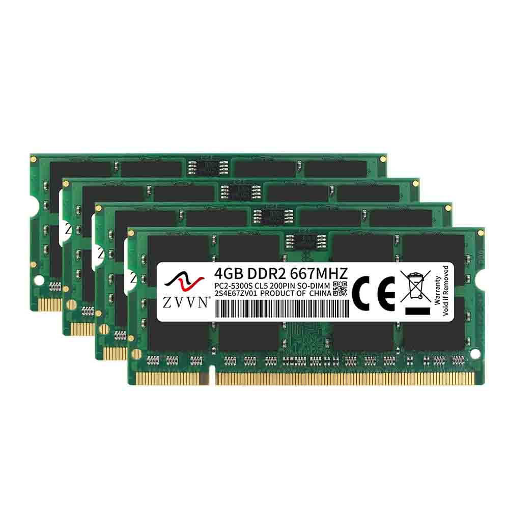 ZVVN 16GB Kit (4x 4GB) 200-Pin DDR2 SO-DIMM DDR2 667 (PC25300) Laptop Notebook Memory Model 2S4E67ZV04