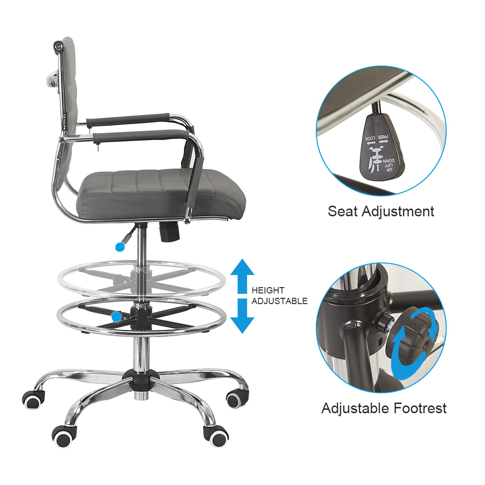 Gray Ergonomically designed office chair