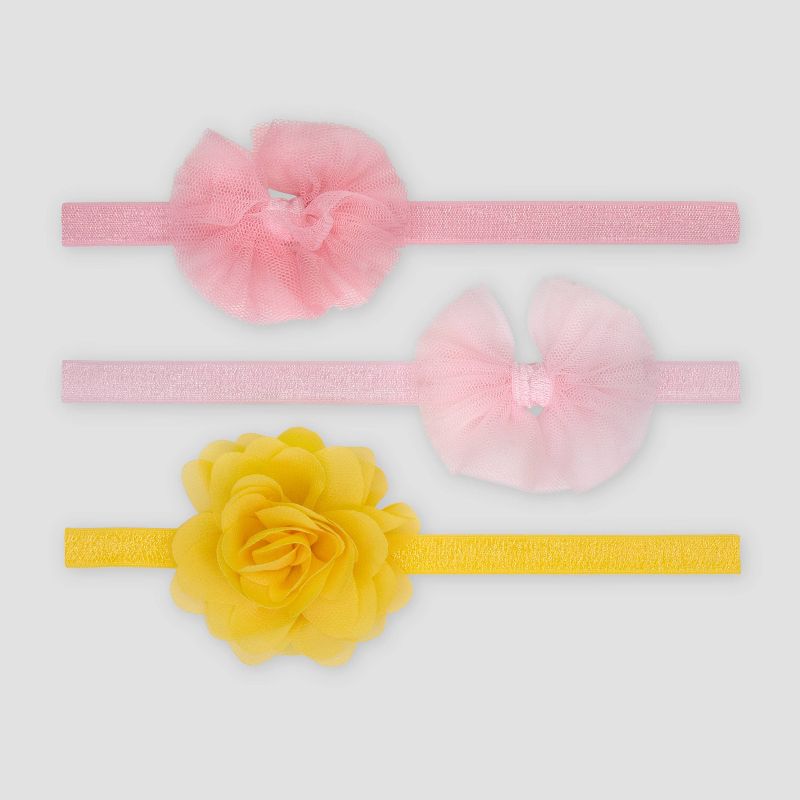 Baby Girls' 3pk Bow and Pom Headwrap - Just One You® made by carter's Pink