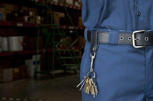 Key-Bak Leather Strap Bolt Snap Key Chain Accessory with 1.125 inch Split Ring