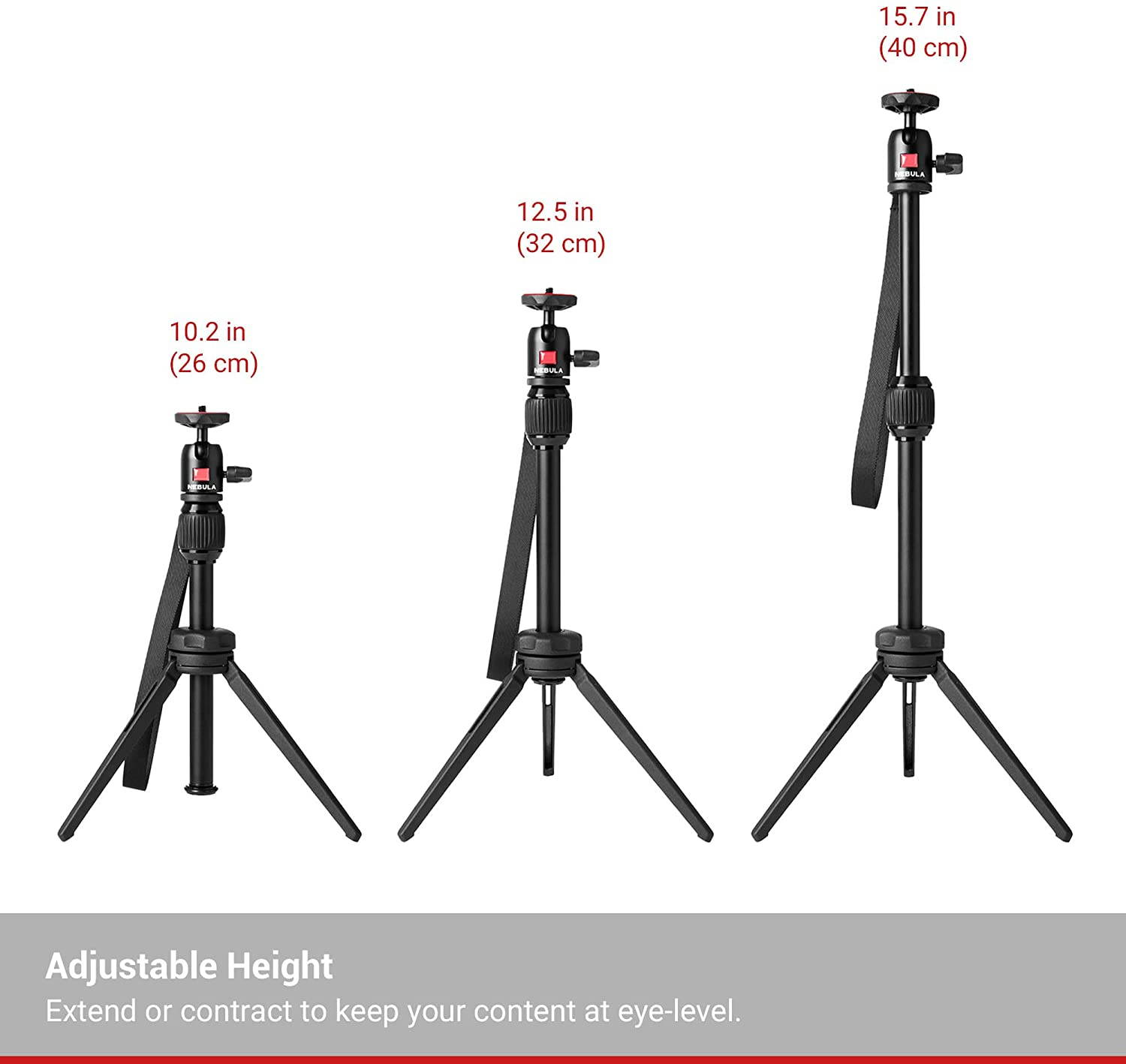 Anker Nebula Capsule Series Adjustable Tripod Stand, Compact, Aluminum Alloy Portable Projector Stand for Capsule, Capsule Max, and Capsule II with Universal Mount and Swivel Ball Head