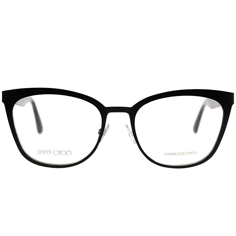 Jimmy Choo  NS8 Womens Square Eyeglasses Black Glitter 53mm