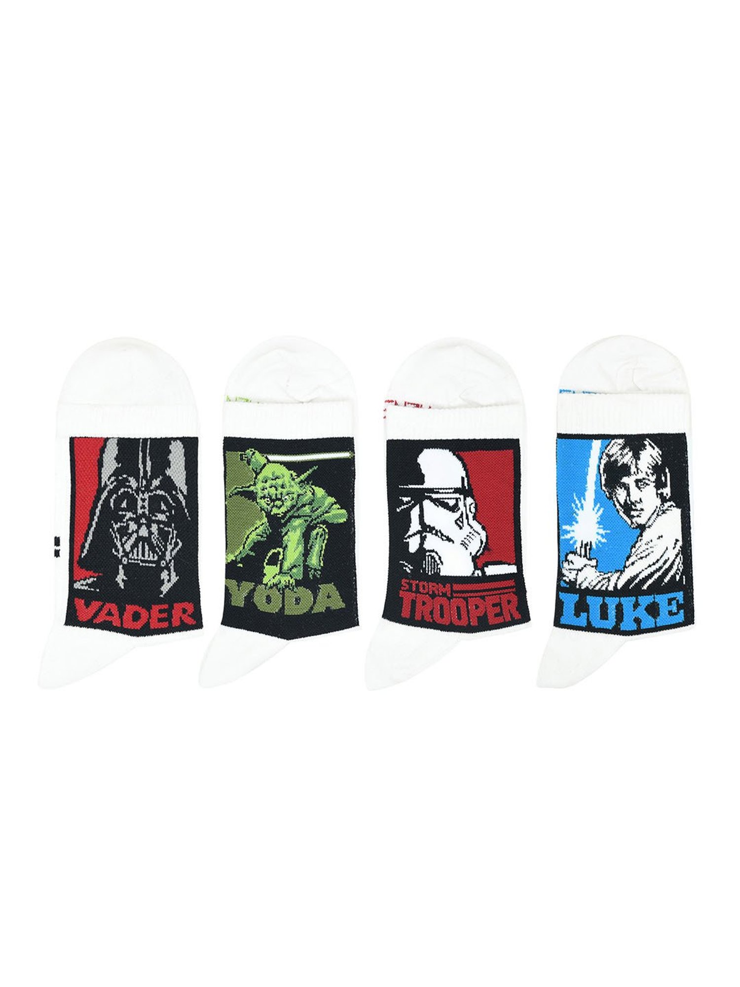 BALENZIA Star Wars White Printed Socks (Pack of 4)