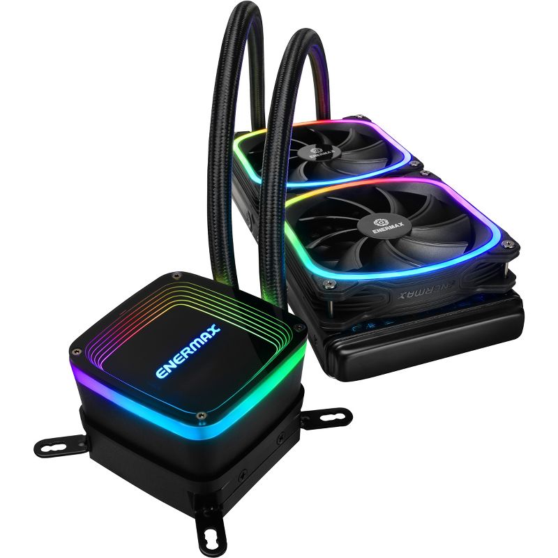 Enermax AQUAFUSION 240 ELC-AQF240-SQA Cooling Fan/Radiator/Water Block - 2 x 120 mm - 2 x 79.8 CFM - 32.6 dB(A) Noise - Liquid Cooler Cooler
