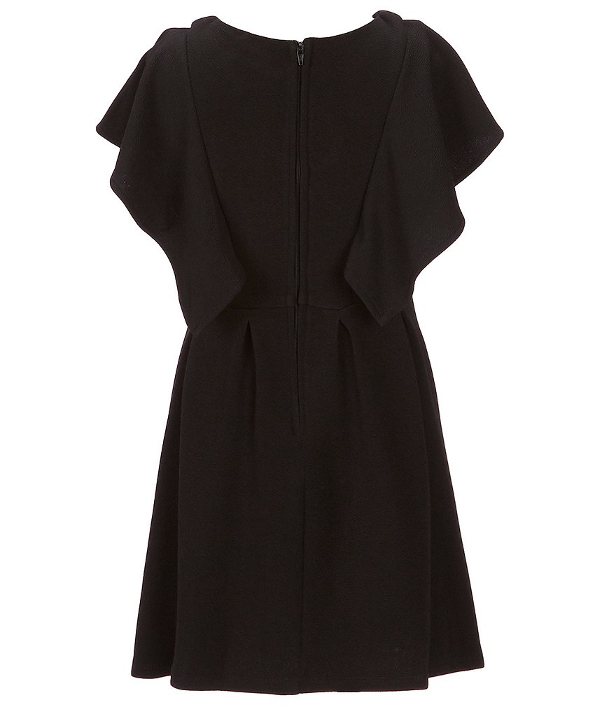 Poppies and Roses Big Girls 7-16 Flutter-Sleeve A-Line Dress