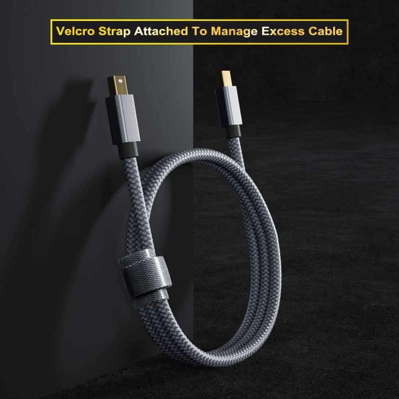 Mini DisplayPort to DisplayPort Cable  4K60Hz Thunderbolt to DisplayPort Cable GoldPlated 10Ft Ultra High Speed Mini DP to DP Cable Compatible MacBook AirPro Surface ProDock Grey