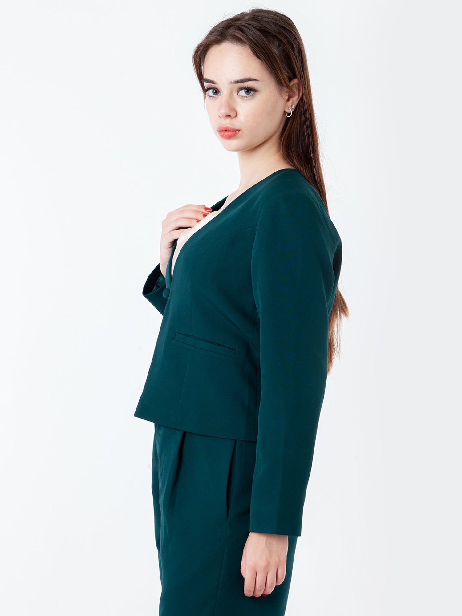 Zink London Teal Regular Fit Blazer