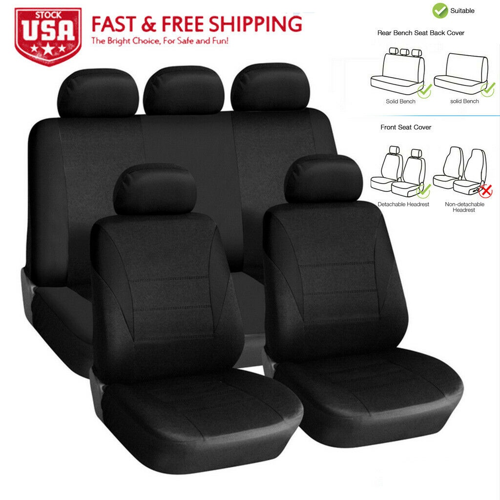 Auto Car Seat Covers for Car Truck SUV Van  Universal Protectors Polyester Black