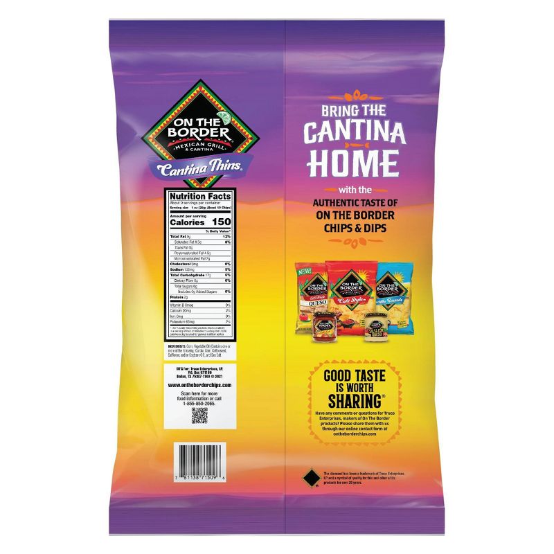 On The Border Cantina Thins Tortilla Chips – 9.125oz