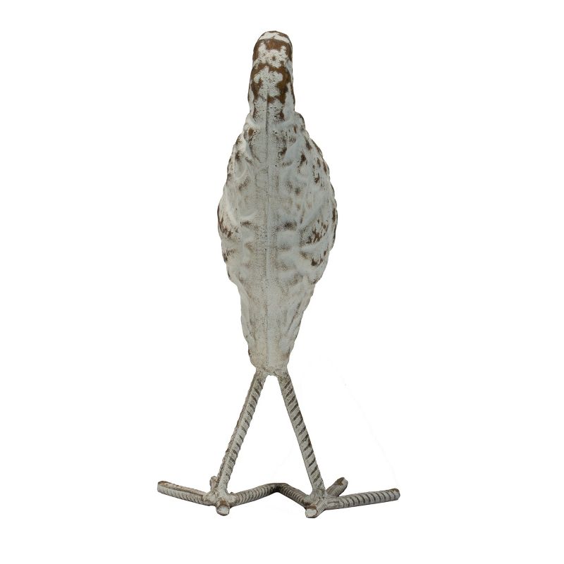 Rustic Antique White Metal Hen Figurine - Foreside Home & Garden