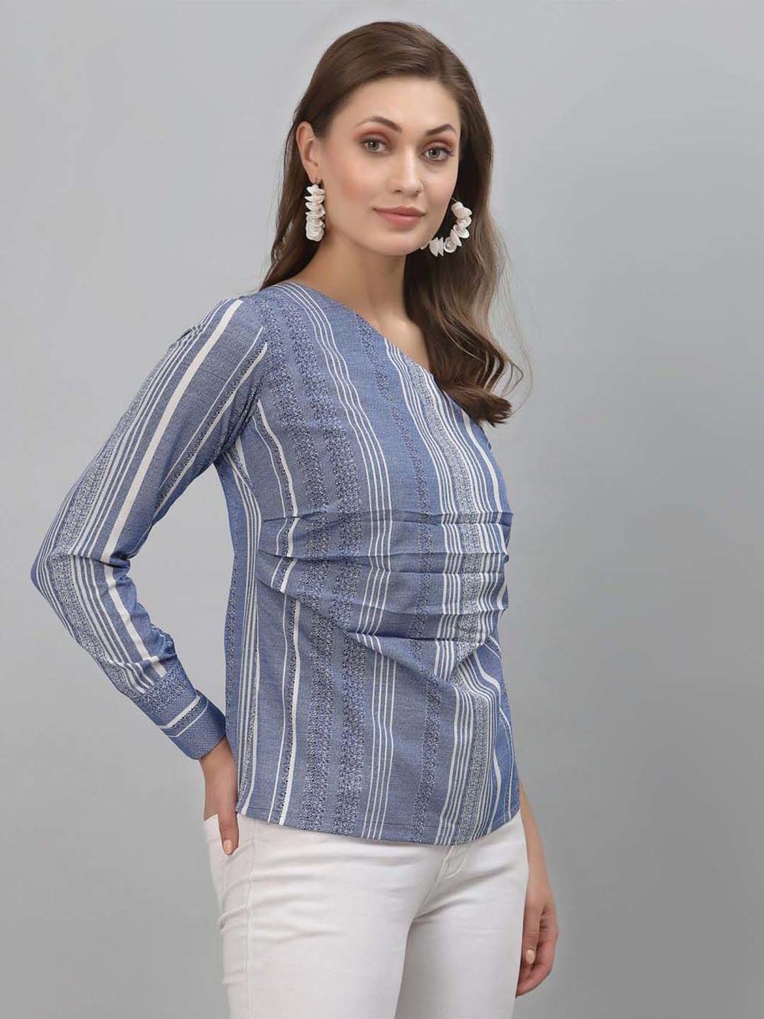 SELVIA Grey Printed Top