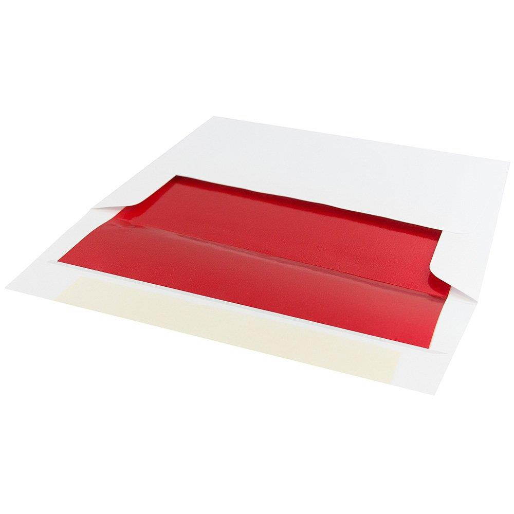 JAM PAPER A7 Foil Lined Invitation Envelopes - 5 1/4 x 7 1/4 - White with Red Foil - 50/Pack