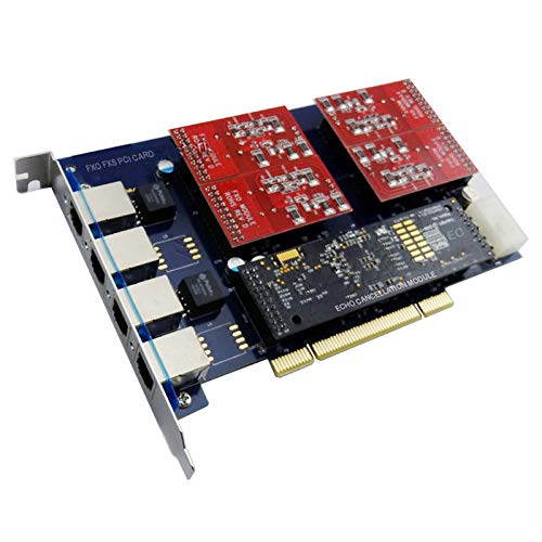 Asterisk FXO Card TDM410P with Echo Canceller Hardware,4 FXO Port PCI Card,tdm400p,tdm410,digium FXO analog board For Asterisk PBX SIP Phone PABX Telephone System Supports Sangoma FreePBX