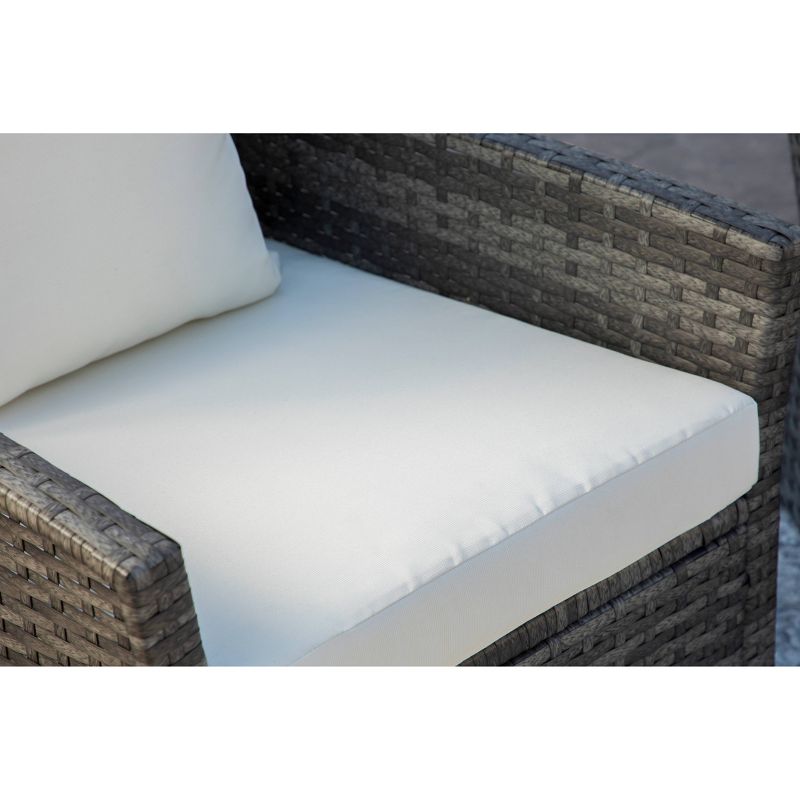 Malibu 3pc Outdoor Curved Wicker Bistro Set - Dark Gray - Coaster