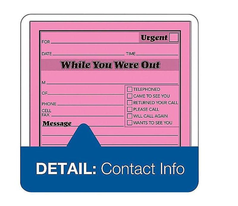 Adams Message Pad "While You Where Out" 4"x5-1/2" 6/PK Neon AST 9711NEON