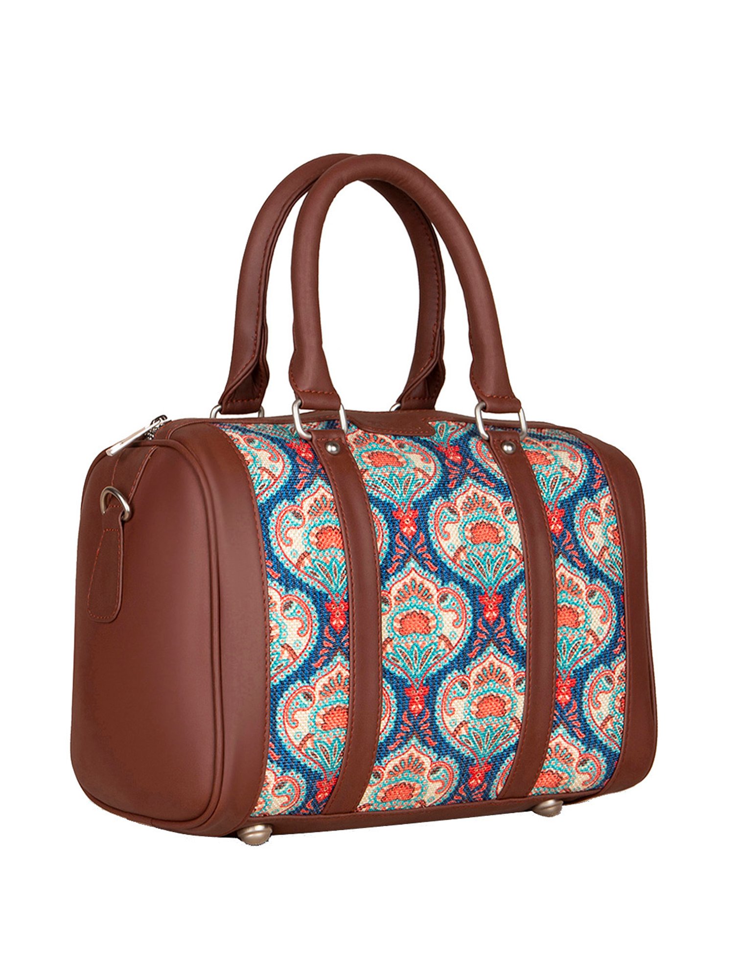 ZOUK Blue Printed Medium Handbag
