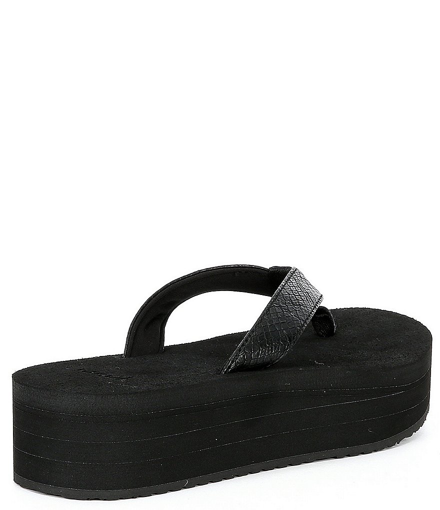 Sanuk Stacker Reptile-Embossed Flatform Flip Flops