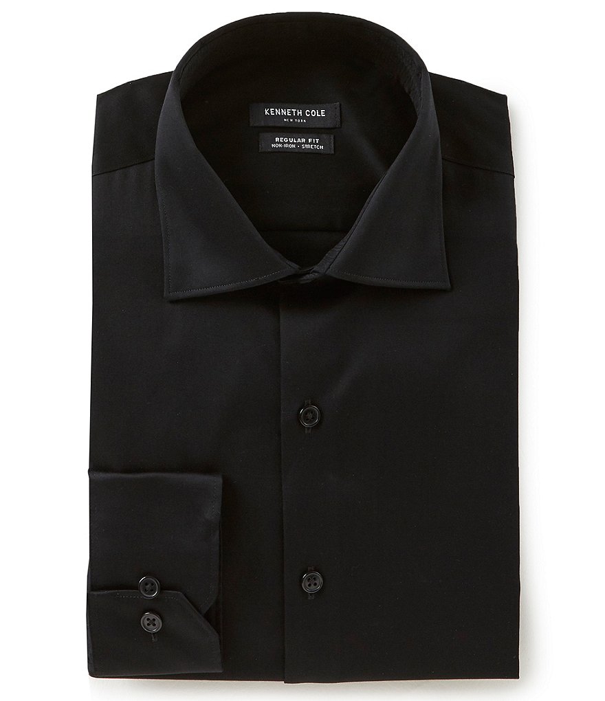 Kenneth Cole New York Non-Iron Regular Fit Spread Collar Solid Dress Shirt