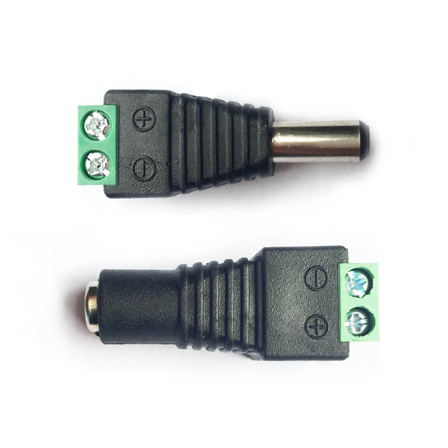 Hannord 10 Pairs 12V Male+Female 2.1x5.5MM DC Power Jack Plug Adapter Connector for CCTV Camera