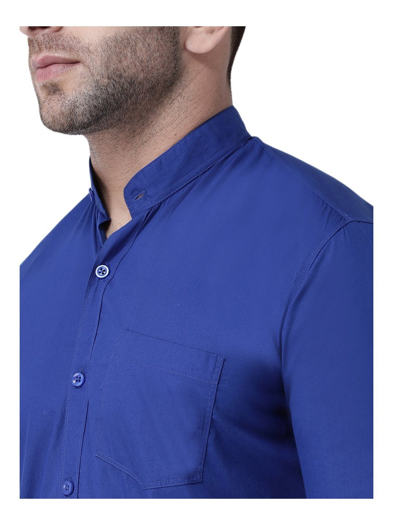 Hang Up Blue Cotton Slim Fit Shirt