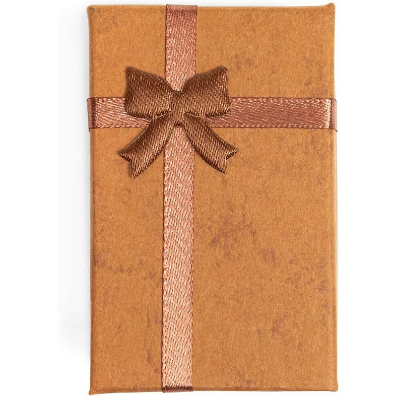 16 Pack Brown Jewelry Gift Boxes with Lids and Ribbon Bows for Display Rings, Earrings, Necklaces and Bracelets