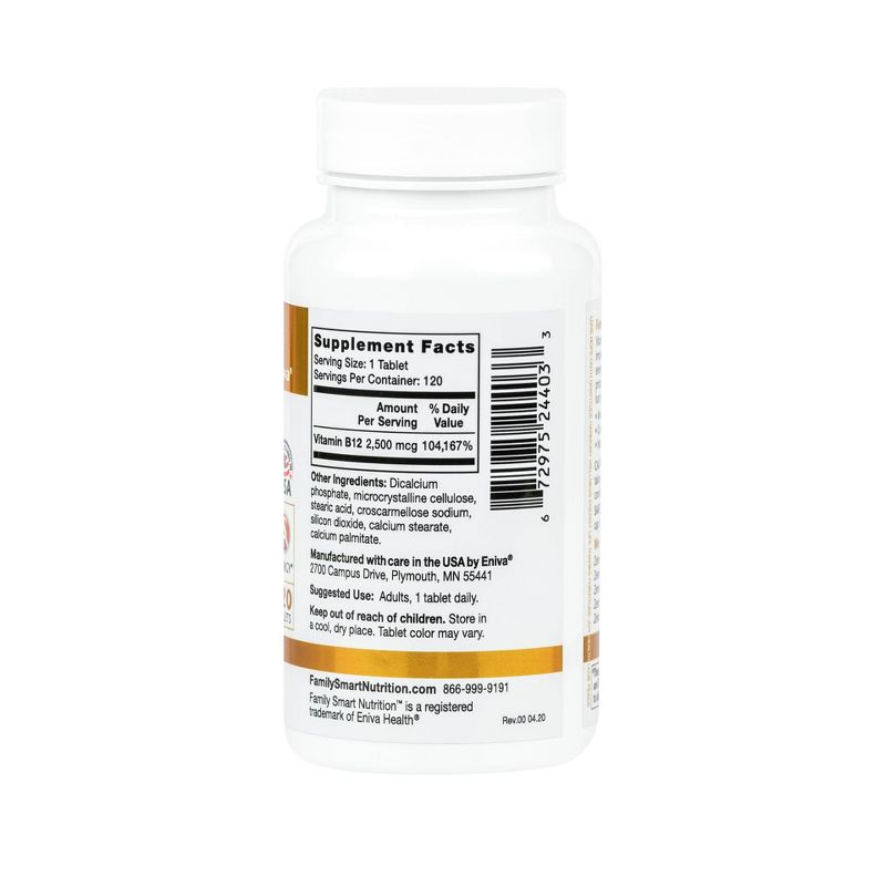Family Smart Nutrition Vitamin B12 2500mcg Tablets - 120ct