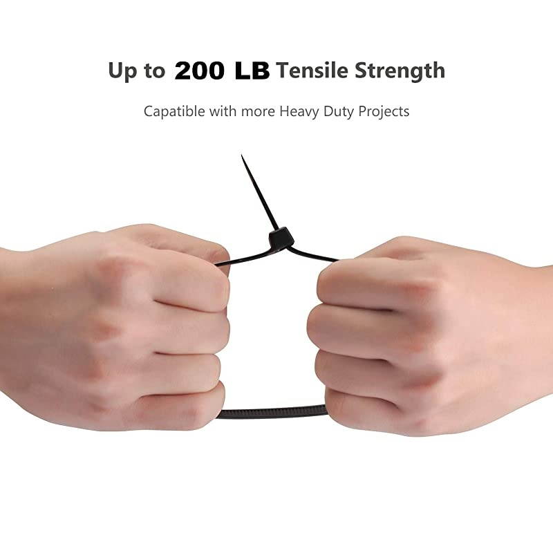 Duty 26 Inch Cable Zip TiesStrong Large Nylon Zip Ties with 200 Pounds Tensile Strength 50 Pack 039 Inch Wide Industrial Zip Ties Indoor and Outdoor UV Resistant
