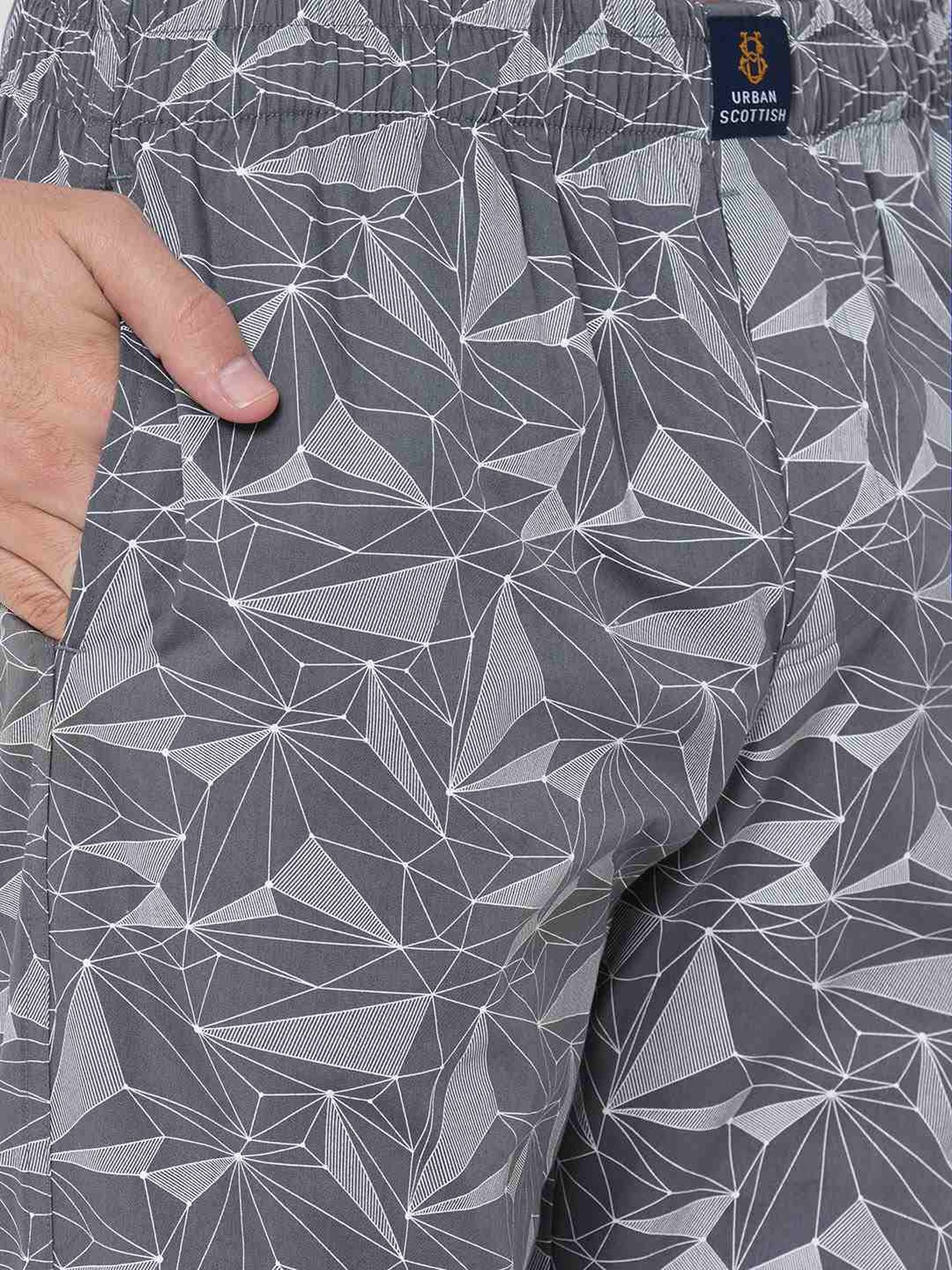 Urban Scottish Grey Regular Fit Printed Nightwear Pyjamas