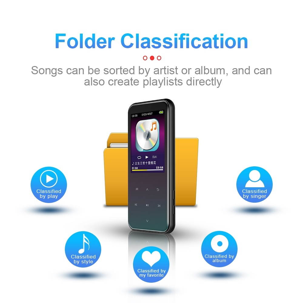 4GB M15 Multi-function Smart Voice Recorder MP3 Hifi Sound Music Player Walkman, Bluetooth Version