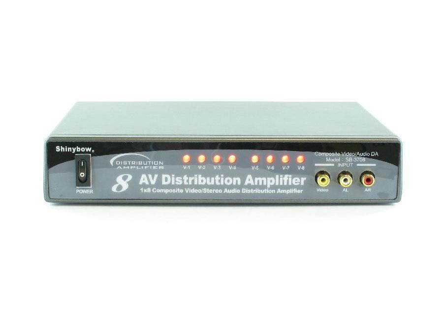 1x8 1:8 AV COMPOSITE RCA DISTRIBUTION AMPLIFIER SB-3708
