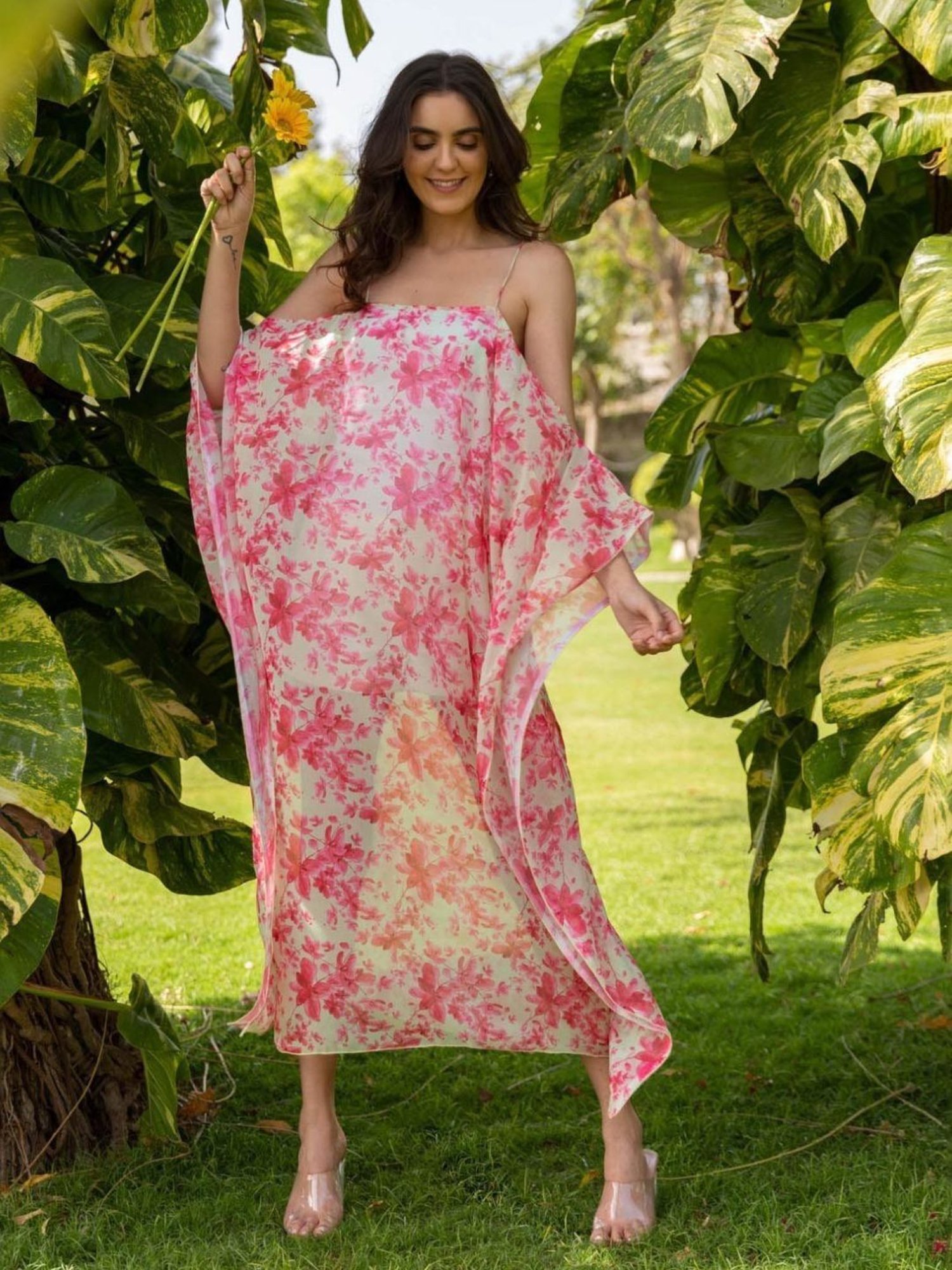 BInfinite Pink Sunshine Kaftan Dress