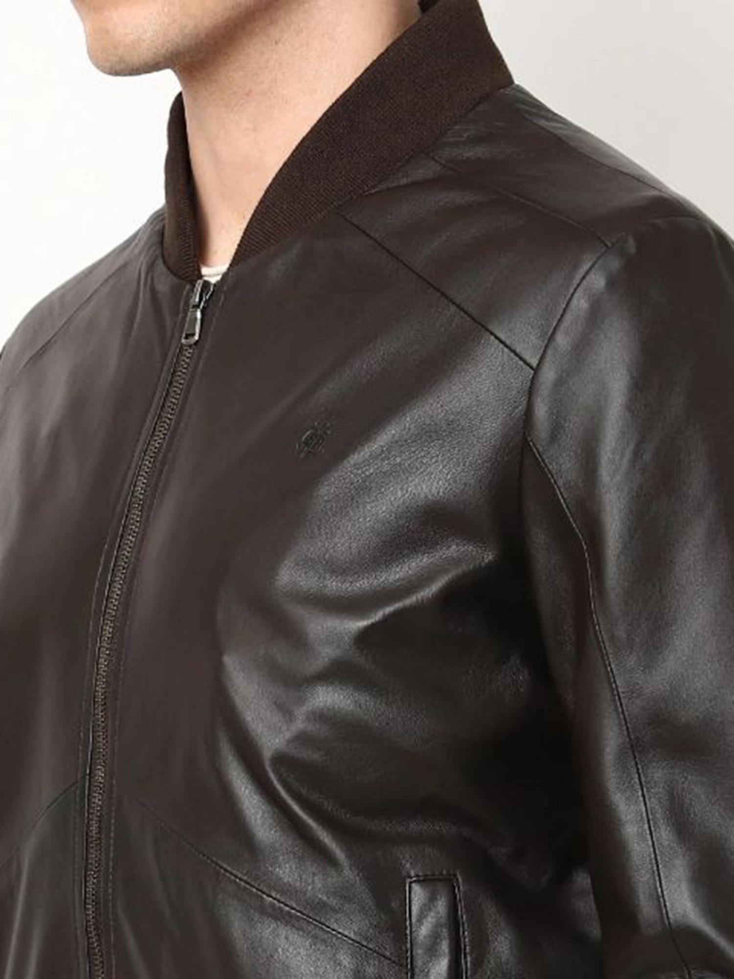 Tortoise Romeo Dark Brown Regular Fit Leather Jacket