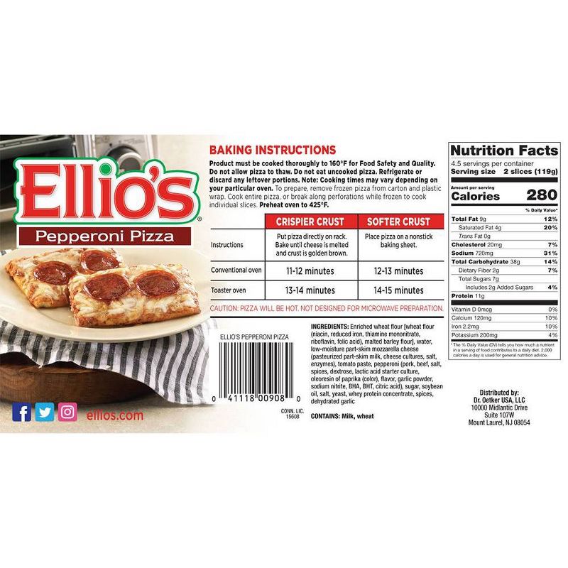 Ellio's Pepperoni Frozen Pizza - 18.9oz