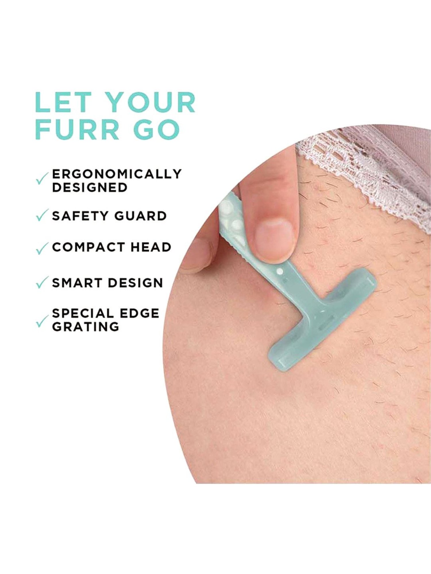 Furr by Pee Safe Bikini Line Trimming Razor (Green and White)