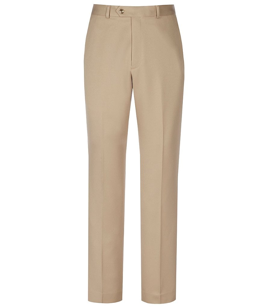 Hart Schaffner Marx Plaid Flat-Front Trouser Pants