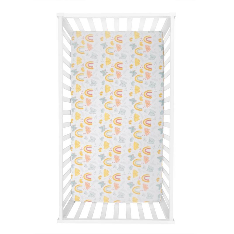 Sammy & Lou Butterflies and Sunshine Microfiber Crib Sheet - 2pk