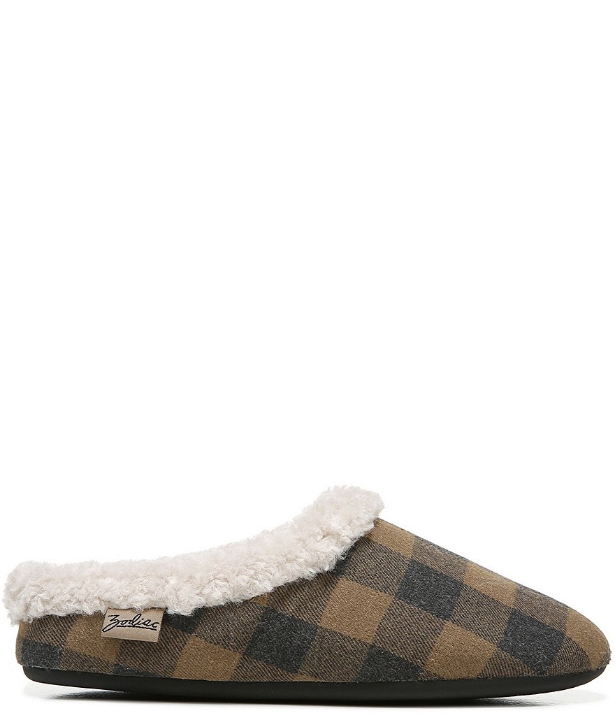 Zodiac Paloma Plaid Faux Shearling Lined Slippers